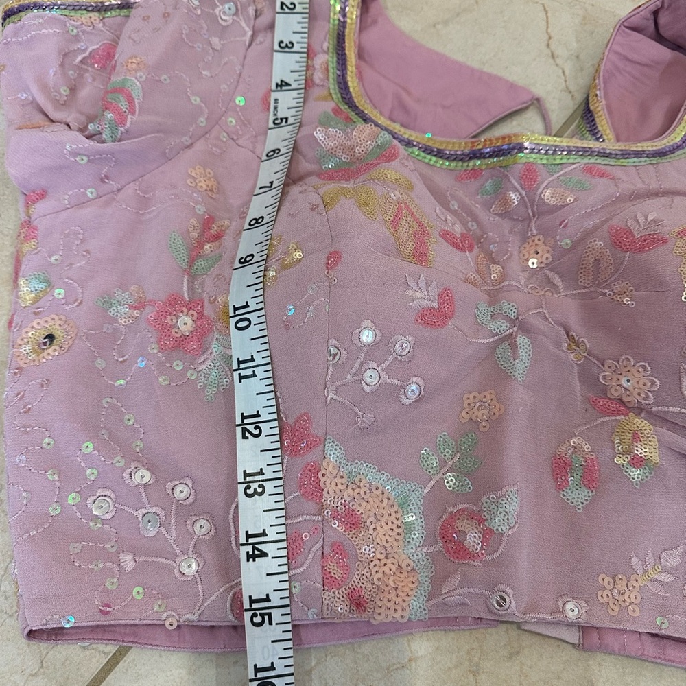 Embroidered Pink Lehenga Set - Picture 11 of 15